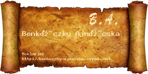 Benkóczky Ajnácska névjegykártya